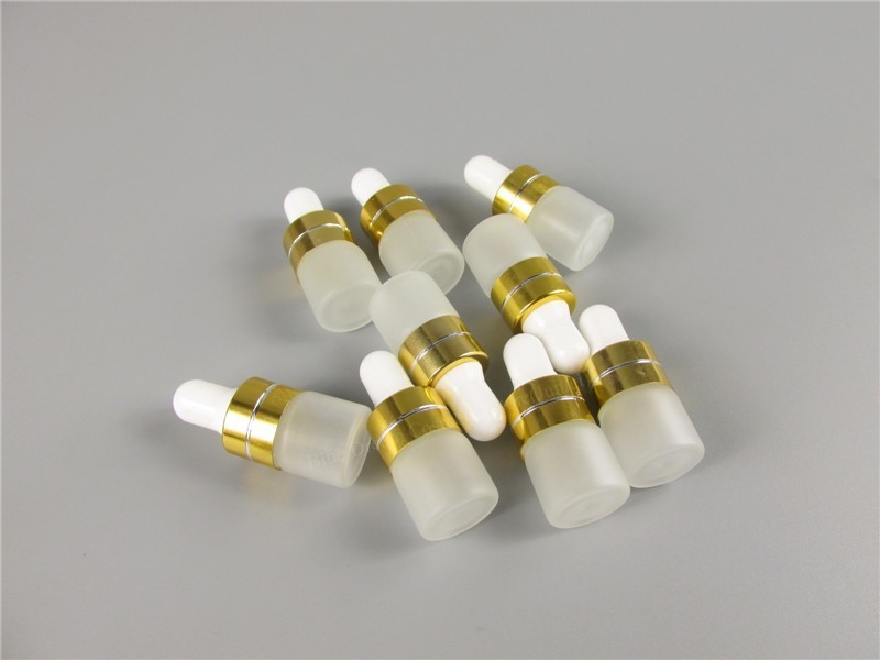 100pcs/lot 1ml 2ml 3ml 5ml Clear Frosted Glass Dropper Bottle Jars Vials With Pipette For Cosmetic Perfume Essential Oil Bottles 220711