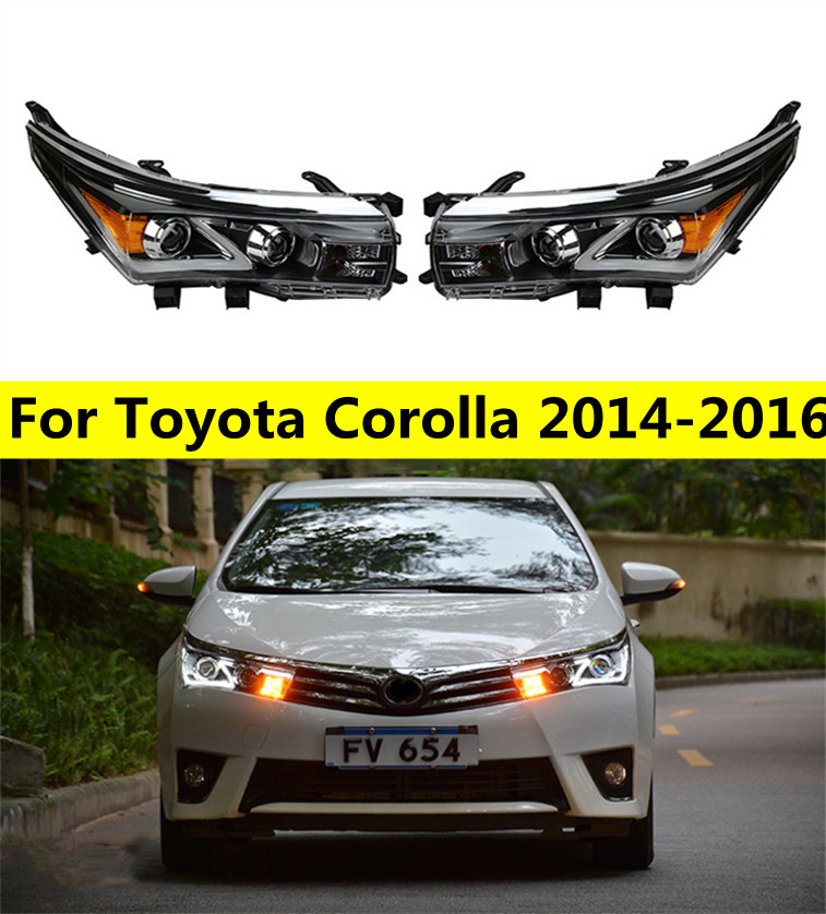 High Beam LED Head Light For Toyota LED Headlight 20 14-20 16 Headlights Corolla Altis DRL Angel Eye Turn Signal Front Lamp