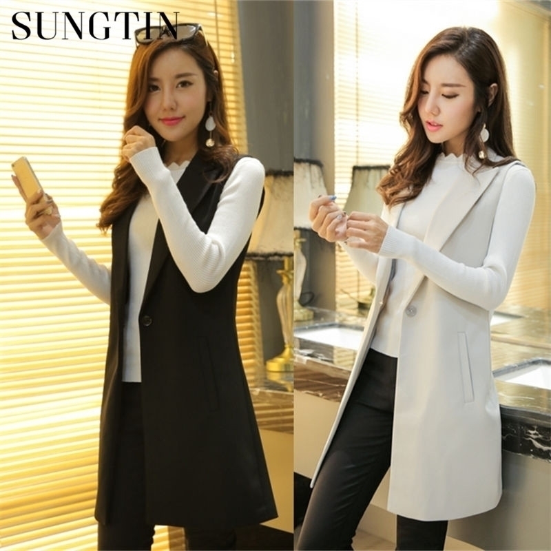 Sungtin Classic Women Long Blazer Vest Elegant Office Lady Coat Female Waistcoat Causal Suits Sleeveless Jacket Plus Size 201031, Black
Sungtin Classic Women Long Blazer Vest Elegant Office Lady Coat Female Waistcoat Causal Suits Sleeveless Jacket Plus Size 201031, Black