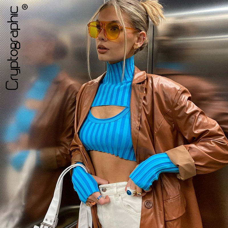 Autumn Fashion Turtleneck Women Top 2 Pieces Long Sleeve Cropped Top Cut Out T-Shirt Striped Knitted Top Tees Slim, Camel
Autumn Fashion Turtleneck Women Top 2 Pieces Long Sleeve Cropped Top Cut Out T-Shirt Striped Knitted Top Tees Slim, Camel