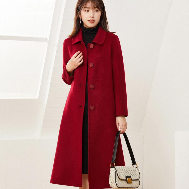 Women's Wool & Blends High End Water Ripple Double-sided Cashmere Coat Medium And Long Style 2022 Autumn Winter WoolWomen's, Dark green
Women's Wool & Blends High End Water Ripple Double-sided Cashmere Coat Medium And Long Style 2022 Autumn Winter WoolWomen's, Dark green