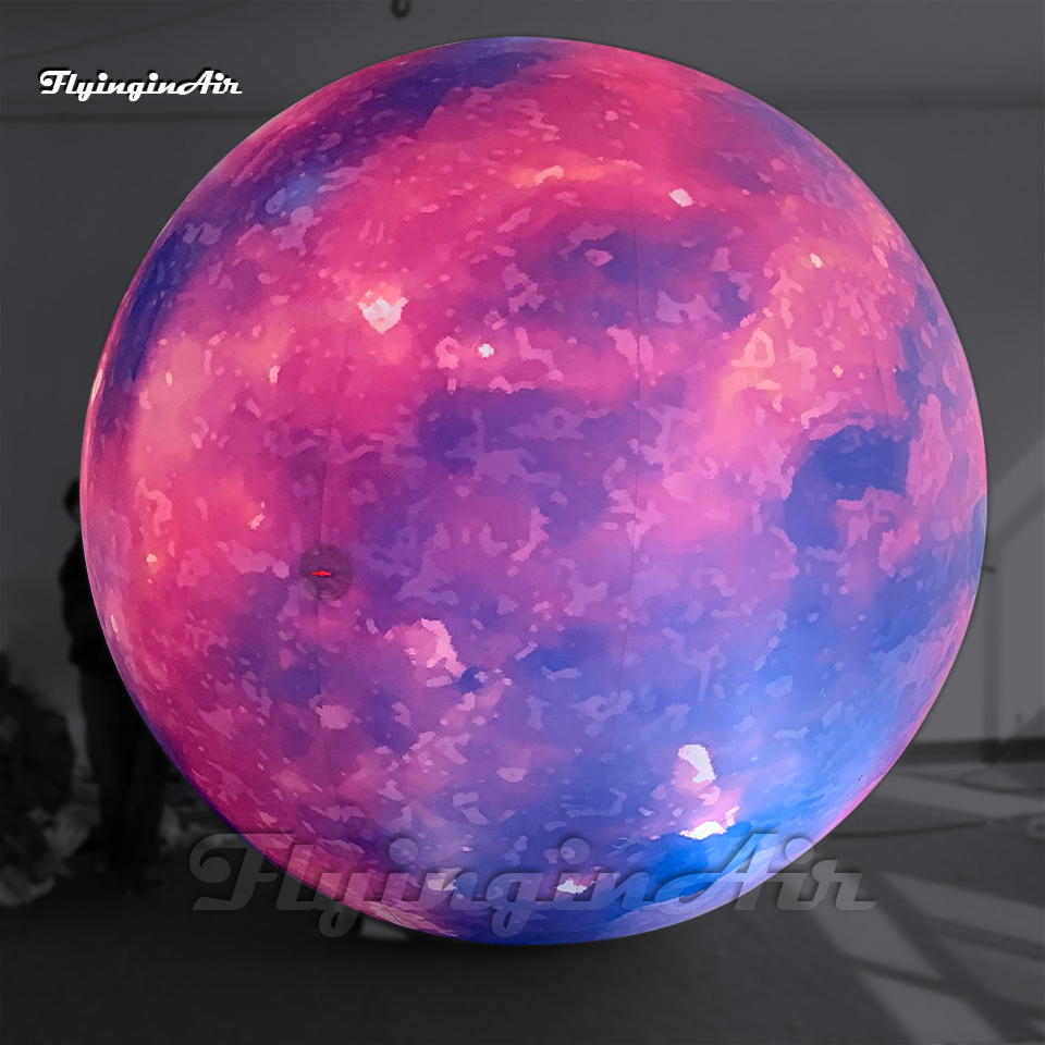 Large Lighting Inflatable Planet Romantic Party Balloon Colorful Printing Sphere LED Ball For Concert Stage And Club Decoration