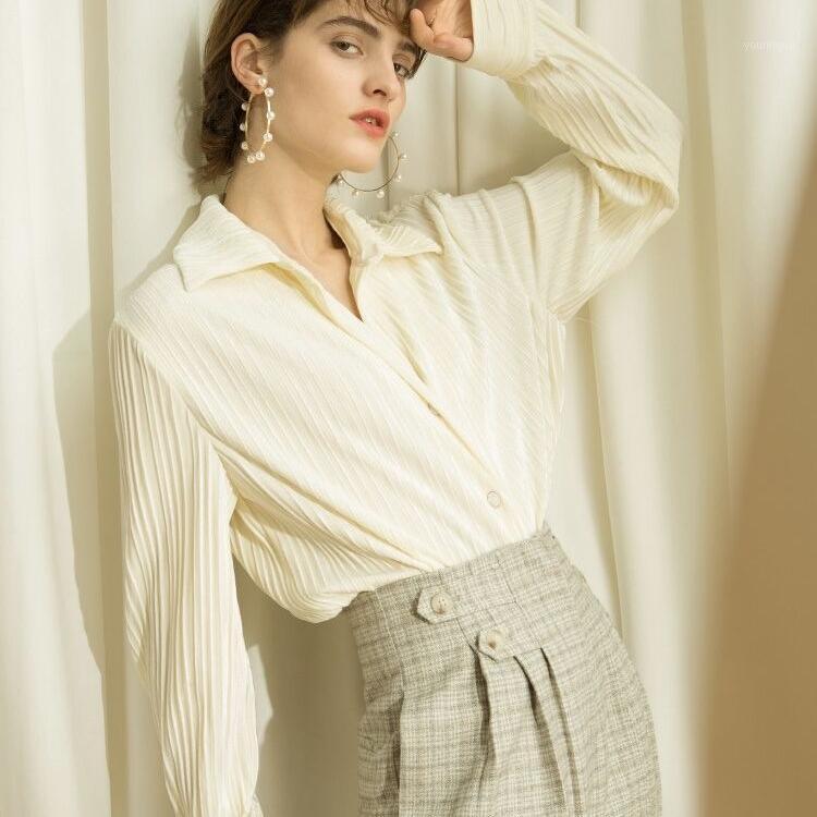 Women' Blouses & Shirts Handmade Pleated Shirt 2022 Spring Long Sleeve French Retro Folded Loose Blouse, Ivory
Women' Blouses & Shirts Handmade Pleated Shirt 2022 Spring Long Sleeve French Retro Folded Loose Blouse, Ivory