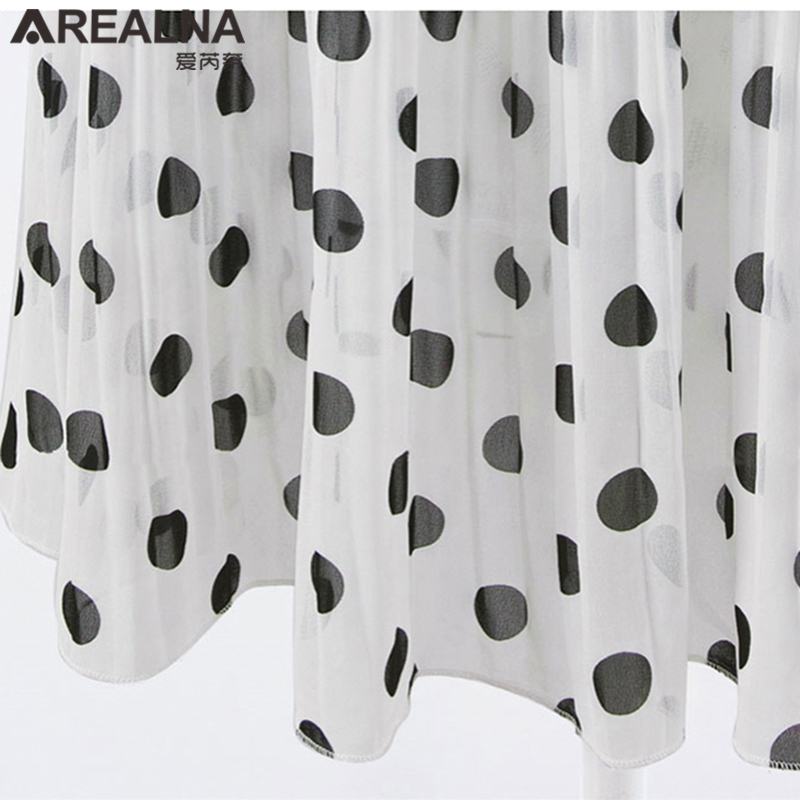 Black White Women's Tulle Polka Dot Chiffon Pleated Skirt Summer s Womens Harajuku Korean fashion Midi Flared Women 220317