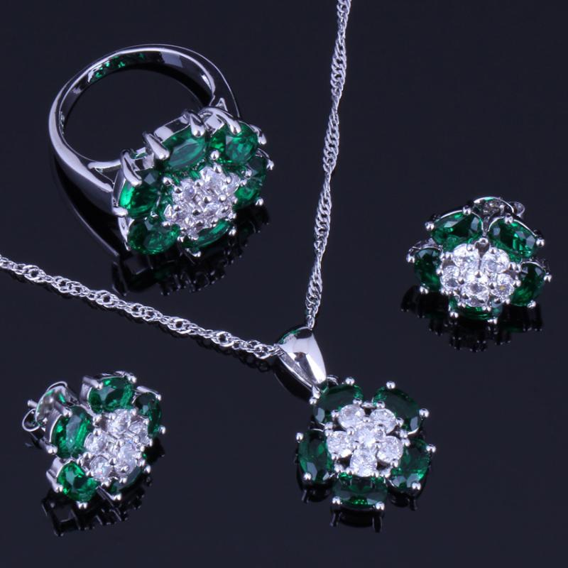 Earrings & Necklace Impressive Green Cubic Zirconia White CZ Silver Plated Jewelry Sets Pendant Chain Ring V0235Earrings, As pic
Earrings & Necklace Impressive Green Cubic Zirconia White CZ Silver Plated Jewelry Sets Pendant Chain Ring V0235Earrings, As pic