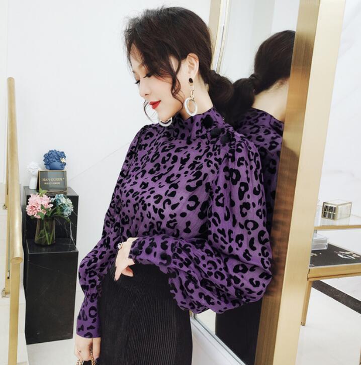 Women' Blouses & Shirts 2022 Spring Fashion Stand Collar Velvet Leopard Print Long-sleeved Shirt Female Retro Loose Blouse Basic Tops, Purple
Women' Blouses & Shirts 2022 Spring Fashion Stand Collar Velvet Leopard Print Long-sleeved Shirt Female Retro Loose Blouse Basic Tops, Purple