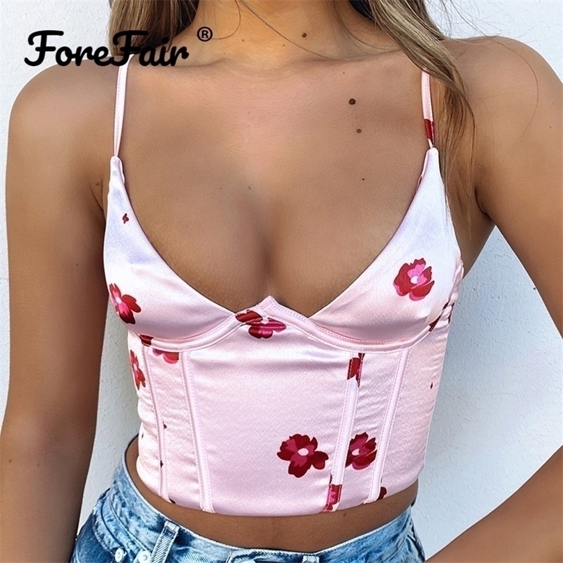 Forefair Staghetti V Neck Satin Corset Top With Straps Summer Floral Print Clothes Blue Sleeveless Club Women Crop Tops 220318, Purple
Forefair Staghetti V Neck Satin Corset Top With Straps Summer Floral Print Clothes Blue Sleeveless Club Women Crop Tops 220318, Purple