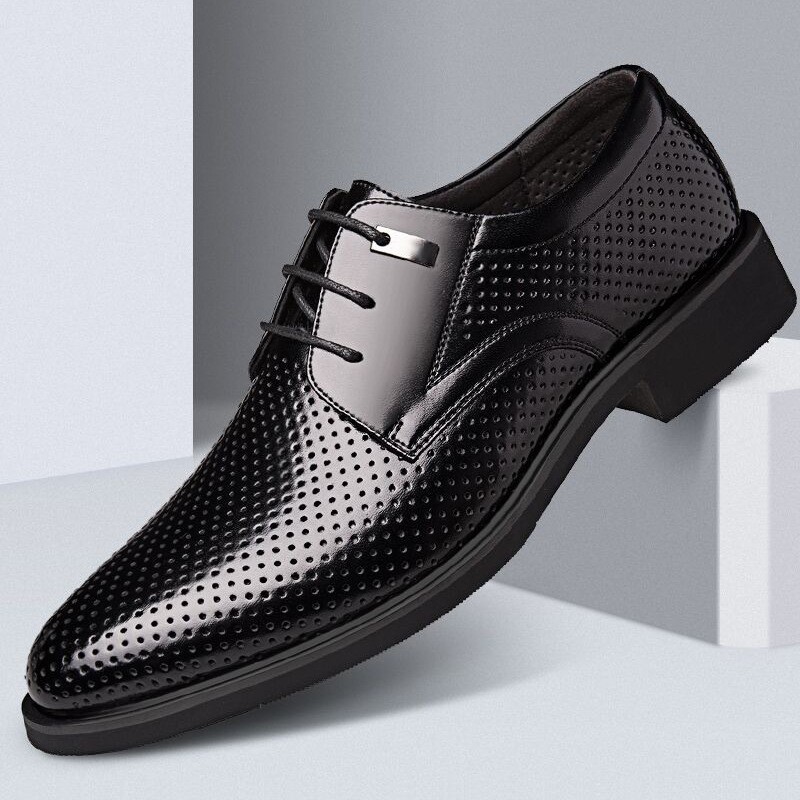 Genuine leather men dress shoes brand designer breathable formal oxfords big size man summer shoes, Black
Genuine leather men dress shoes brand designer breathable formal oxfords big size man summer shoes, Black