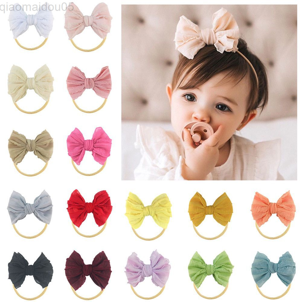 48 pcs/party 2020 New 4Inch Lace Hair Bow Headbands Girls Chiffon Bows With Thin Nylon Headband Baby School Girl Knotbow Head Band L220729, With clip
48 pcs/party 2020 New 4Inch Lace Hair Bow Headbands Girls Chiffon Bows With Thin Nylon Headband Baby School Girl Knotbow Head Band L220729, With clip