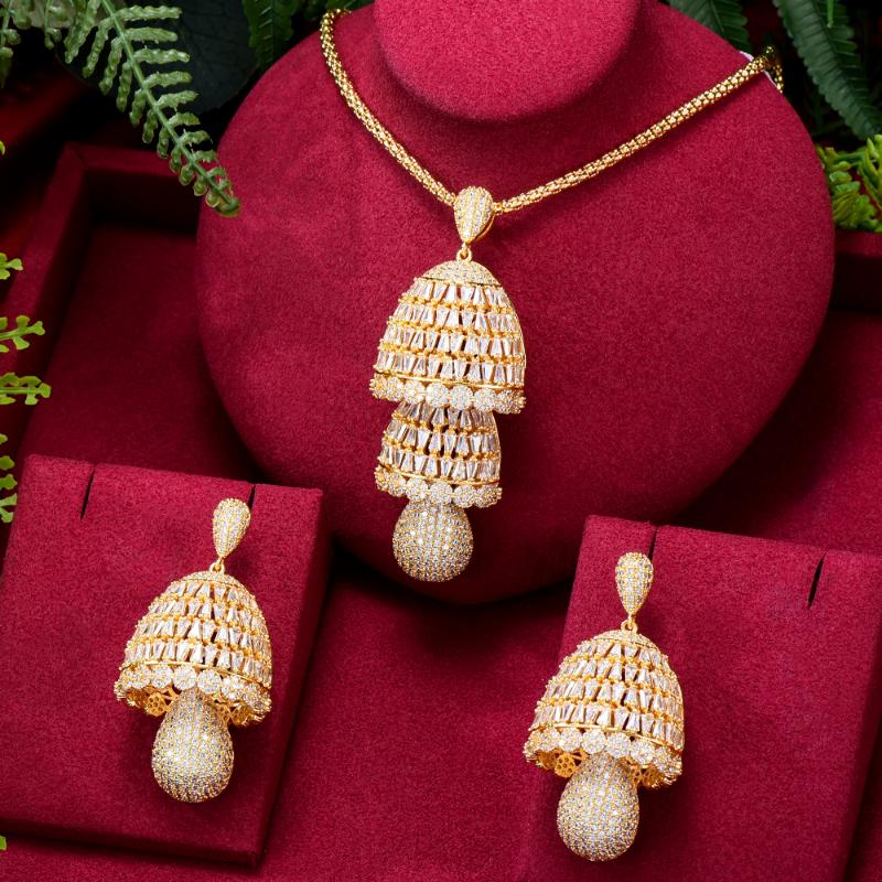 Earrings & Necklace Siscathy 2Pcs/Set Luxury Mushroom Shape Wedding Jewelery Set For Women Gold Color Engagement Party Accessories EarringEa, As pic
Earrings & Necklace Siscathy 2Pcs/Set Luxury Mushroom Shape Wedding Jewelery Set For Women Gold Color Engagement Party Accessories EarringEa, As pic