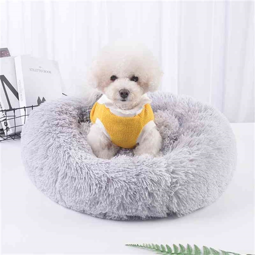 vip Order k Soft Long Plush Bed Cat Winter Warm Dog Sofa House Mattress For Small Large Pet Dogs Fluffy Kennel 210401