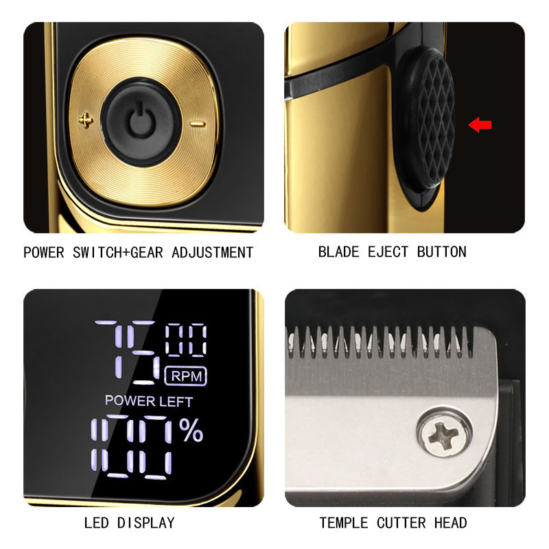 Kemei Pro Electric Foil Shavers for Men Finishing Tool Beard Trimmer Barber Reciprocating Razor LED Waterproof Shave Bald Head 220322