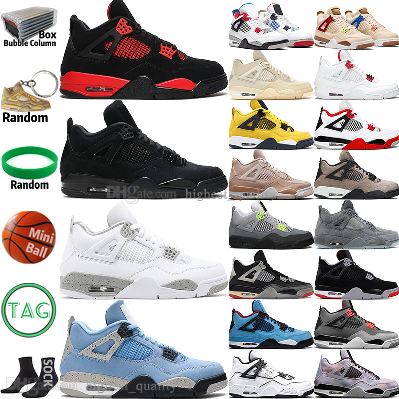 

Oreo Sail Black Cat 4 4s Mens Basketball Shoes University Blue Fire Red Thunder White Cement Bred Taupe Haze Cool Grey Lighnting DIY Men Sports Women Sneakers Trainers, 46