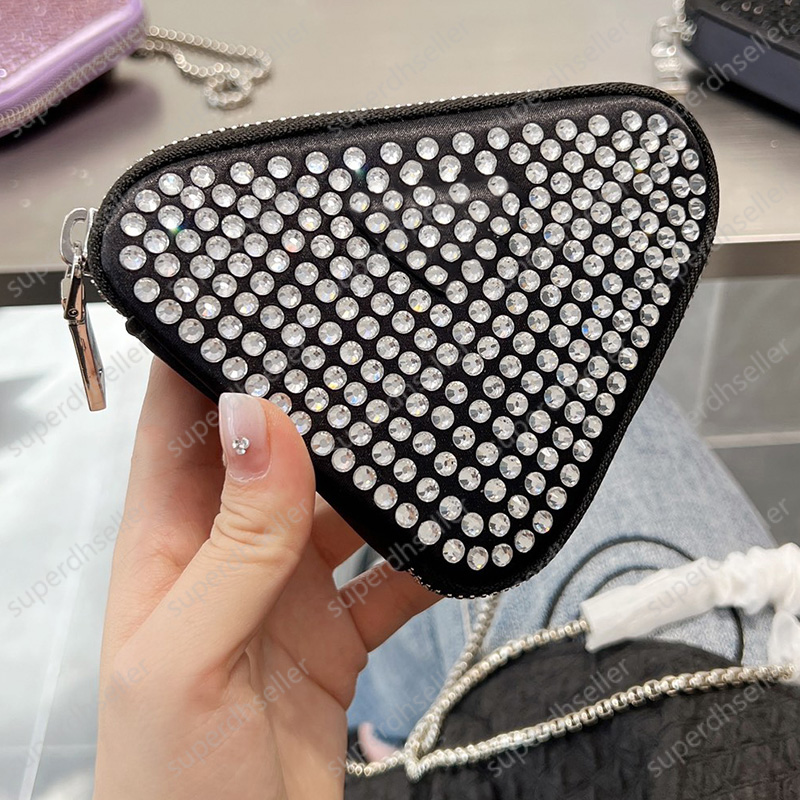 Mini Triangle Rhinestone Bag Wallet Coin Purse High Quality Chain Crossbody Handbag Fashion Shoulder Bags Nylon Card Holder 7 Colors Wallets, Increase feight
Mini Triangle Rhinestone Bag Wallet Coin Purse High Quality Chain Crossbody Handbag Fashion Shoulder Bags Nylon Card Holder 7 Colors Wallets, Increase feight