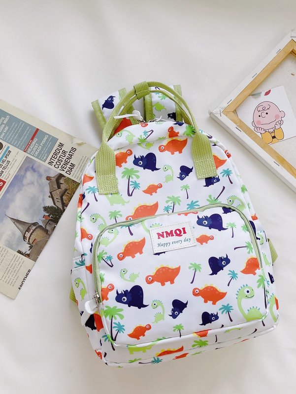 Kids Letter Patch Cartoon Graphic Backpack SHE