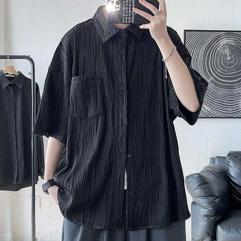 Men's Casual Shirts Men's Striped Blouse Shirt Loose Tops Short Sleeve Tee High Street Summer Handsome Men ShirtMen's, White
Men's Casual Shirts Men's Striped Blouse Shirt Loose Tops Short Sleeve Tee High Street Summer Handsome Men ShirtMen's, White