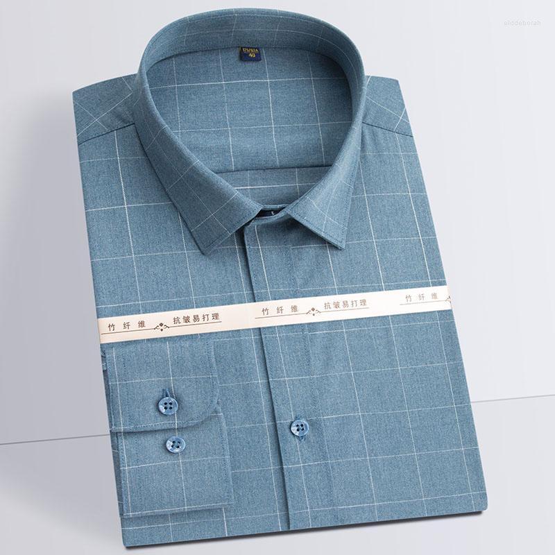 Men's Dress Shirts Man's Plaid Shirt Long Sleeve Stretch Bamboo Fiber Men For Office Business Soft Comfortable Male Clothing No PocketMe, Tz1729
Men's Dress Shirts Man's Plaid Shirt Long Sleeve Stretch Bamboo Fiber Men For Office Business Soft Comfortable Male Clothing No PocketMe, Tz1729