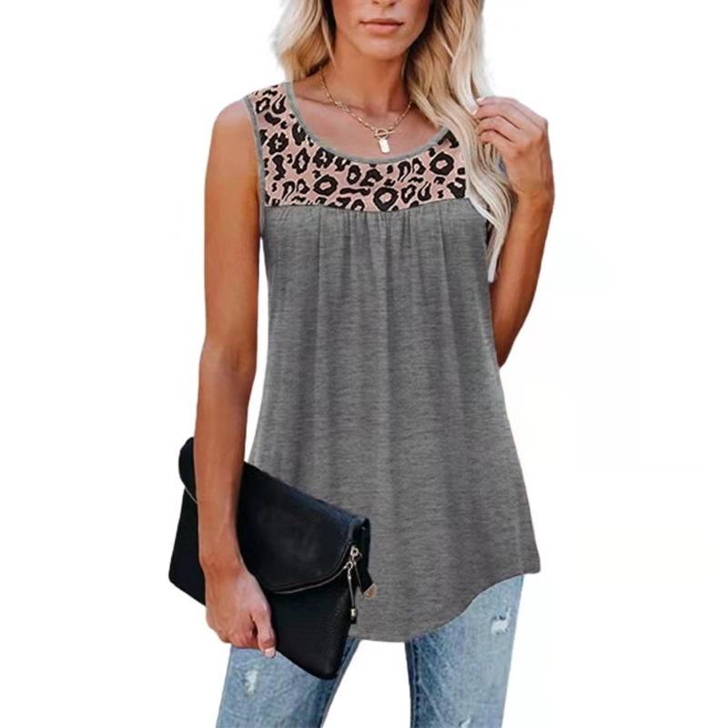 Women' Tanks & Camis 2022 Summer Women Tank Tops Sleeveless Leopard Patchwork Print Loose O-neck Vest Casual Tunic T-shirt Clothing Harajuk, Black
Women' Tanks & Camis 2022 Summer Women Tank Tops Sleeveless Leopard Patchwork Print Loose O-neck Vest Casual Tunic T-shirt Clothing Harajuk, Black
