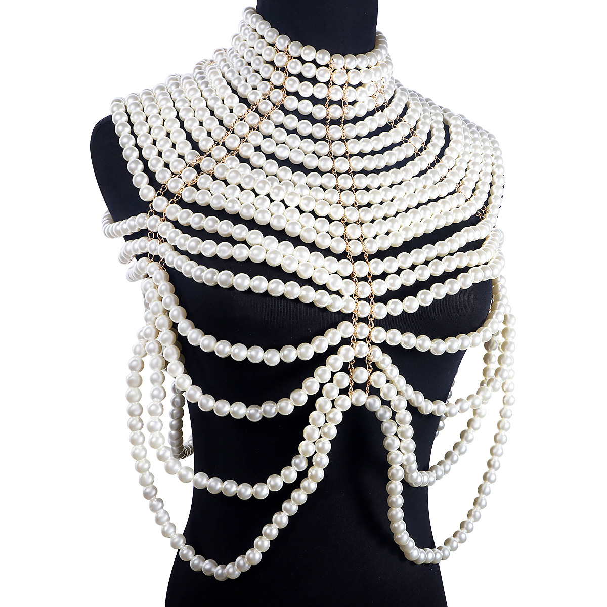 Bridal Luxury Pearls Wedding Cape Lady Retro Prom Evening Shawl Women Elegant Noble Bolero Party Romantic Beaded Ivory Shrug