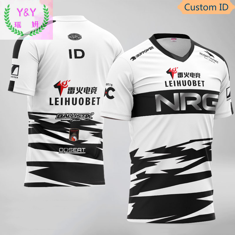 CSGO NRG Esports Jersey Seragam Pemain Kaos Oblong Permainan Penggemar ID Sesuai Pesanan Kaos Oblong Nama Kustom Pria Wanita Gaya Lengan 220613