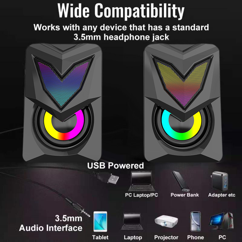 Computer Speaker New Surround Sound Mini Subwoofer Music Speaker for Laptop Notebook PC Phone Stereo USB Wired Loudspeaker