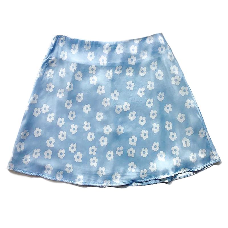 Skirts 2022 European And American Women's Fashion High Waist Satin Sky Blue Flower Print Skirt Free
Skirts 2022 European And American Women's Fashion High Waist Satin Sky Blue Flower Print Skirt Free