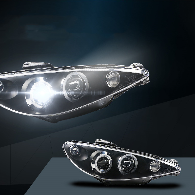 High Beam Headlights for Peugeot 206 2004-2008 LED Dynamic Turn Signal Lights Fog Daytime Running Headlamp