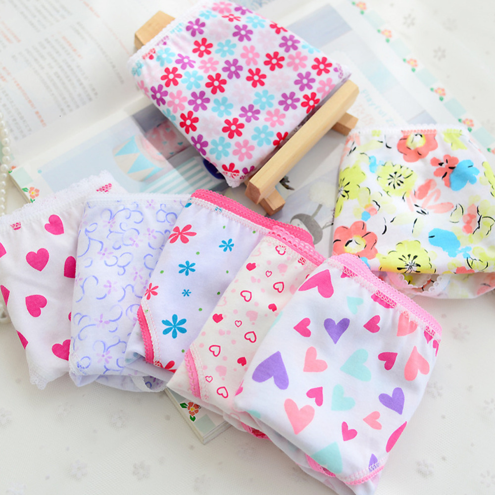 6pcs/pack Fashion New Baby Girls Underwear Cotton Panties Kids Short Briefs Children Underpants Wholesale