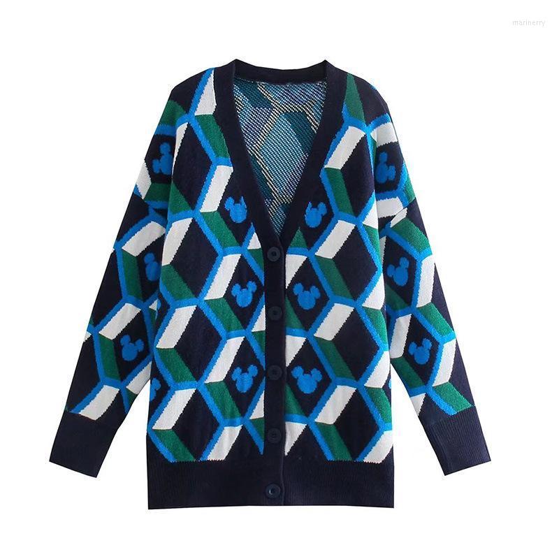 Women' Knits & Tees European Fall 2022 Fashion Loose V-neck Long Sleeve Ladies Jacket Retro Casual Cartoon Pattern Printed Knitwear Mari22, Picture color
Women' Knits & Tees European Fall 2022 Fashion Loose V-neck Long Sleeve Ladies Jacket Retro Casual Cartoon Pattern Printed Knitwear Mari22, Picture color