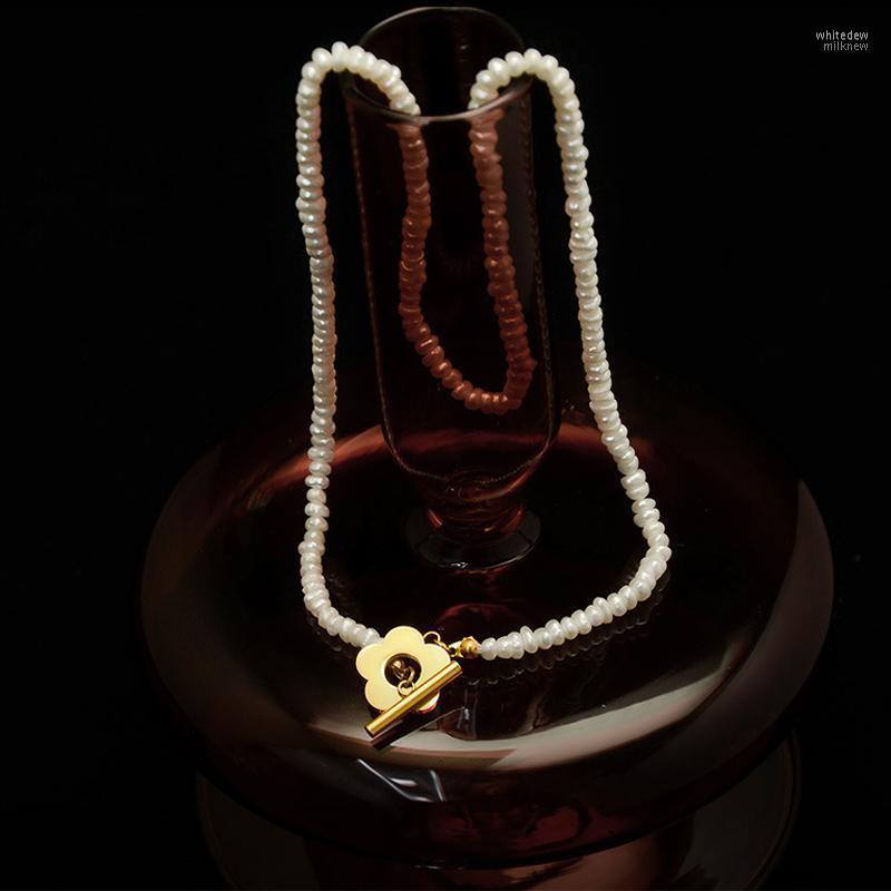 Chains INS Baroque Fresh Water Pearl Flowers OT Buckle Stainless Steel Plated 18K Gold Pendant Necklace For Women Girl 2022
Chains INS Baroque Fresh Water Pearl Flowers OT Buckle Stainless Steel Plated 18K Gold Pendant Necklace For Women Girl 2022