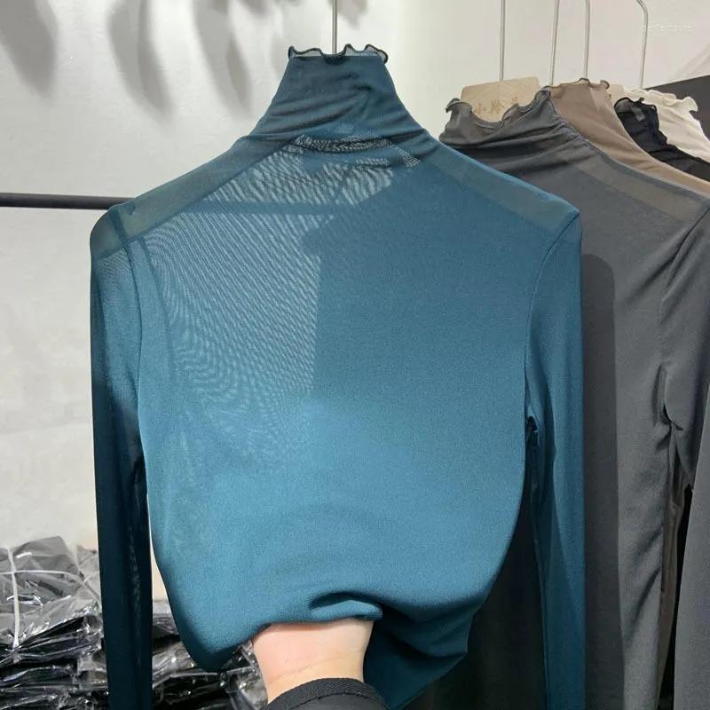 Women' Sweaters Mesh See Through Women T-shirts 2022 Korean Fashion Turtleneck Solid Slim Elastic Long-sleeved Female Buttoming Long Sleeve, Khaki
Women' Sweaters Mesh See Through Women T-shirts 2022 Korean Fashion Turtleneck Solid Slim Elastic Long-sleeved Female Buttoming Long Sleeve, Khaki