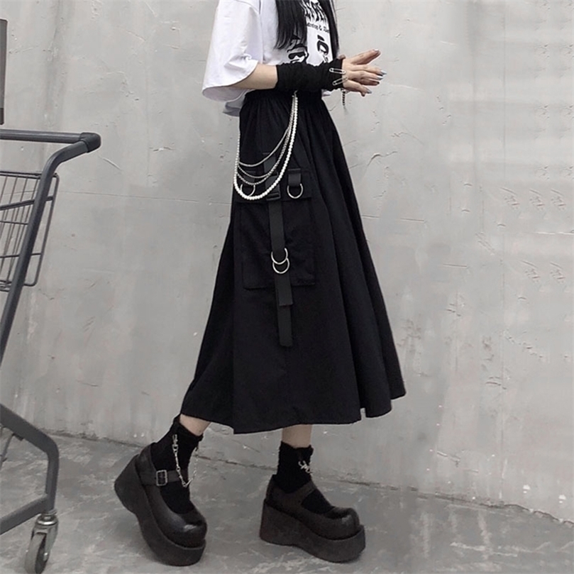 Gothic High Waist Cargo Skirts Woman Harajuku Loose A-line Pocket Midi Long Black Skirt Hip Hop Fashion Streetwear OverSize 220401, Army green
Gothic High Waist Cargo Skirts Woman Harajuku Loose A-line Pocket Midi Long Black Skirt Hip Hop Fashion Streetwear OverSize 220401, Army green