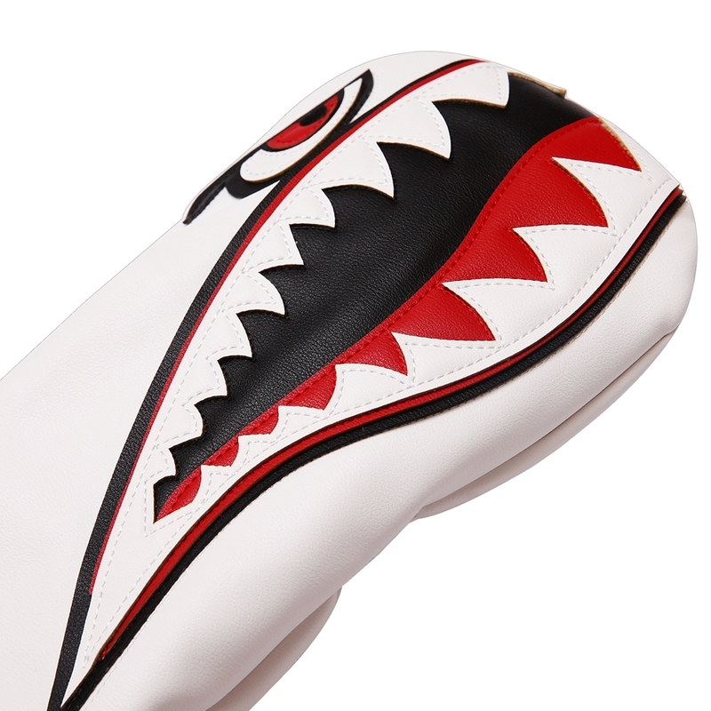 Green White Shark 460cc Driver Golf Head Cover Golf Club Cover PU Leather 220629