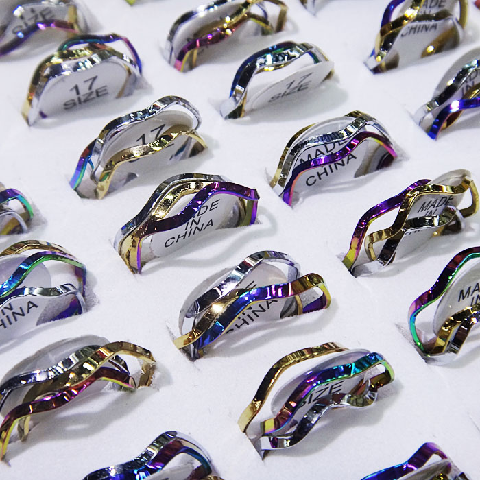Freeshipping Hot Sale 50Sets Stainless steel Fashion Rainbow Colorful 3 in 1 Women Mens Waves Rings&Joiint Rings Wholesale A467
Freeshipping Hot Sale 50Sets Stainless steel Fashion Rainbow Colorful 3 in 1 Women Mens Waves Rings&Joiint Rings Wholesale A467