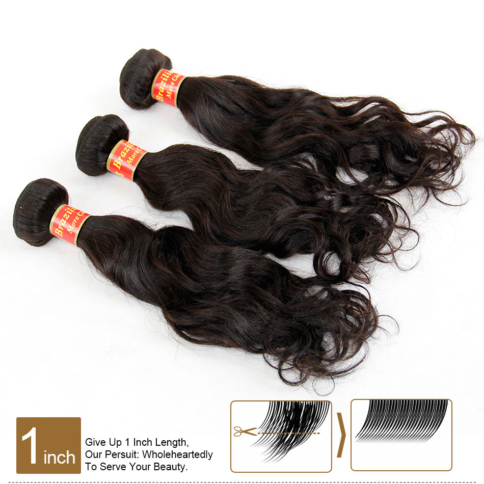 Brazilian Natural Wave Virgin Hair 3Pcs Lot Grade 7A Unprocessed Brazilian Water Wave Human Hair Weaves Bundles Natural Color Tangle Free