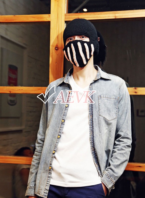 Fashion European Style new winter Women Men Roman Buttons Crochet Knit Black Ski Beanie Wool hat warm wool cap masks SV18 19307