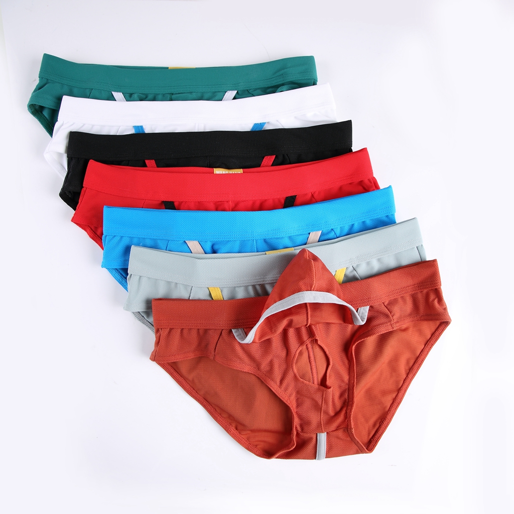 WJ Brand Men Underwear Mesh Men039s Briefs Sexy Movable Open Sheath Pouch Penis Enhancing Underwear Men Gay Bulge Jockstrap Cue8665574