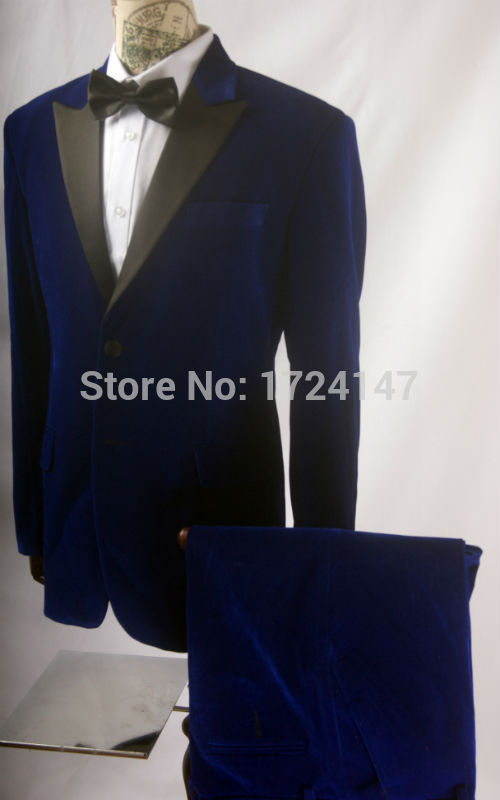 Wholesale- Tailored Velvet Groom tuxedos wedding suits for mens 3 pieces suits (coat+Pants+tie)CM7651403