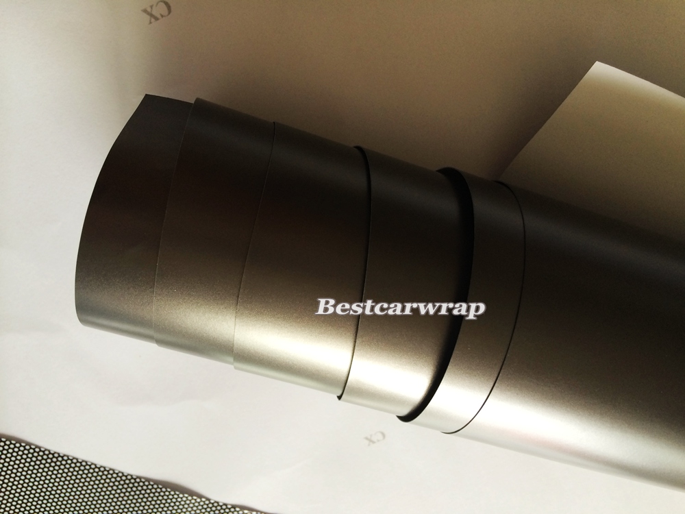 Premium Gunmetal Metallic Matte Grey Vinyl Wrap with Air Release Anthracite Matt Chrome Metallic Film Car Wrap Foil size 1.52x20m/Roll