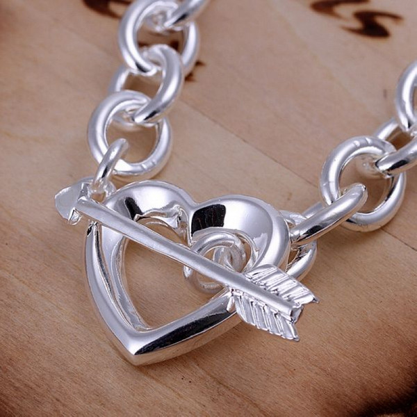 Hot sale best gift 925 silver Stone mandrel Bracelet - no words DFMCH034, brand new fashion 925 sterling silver plated Chain link bracelets