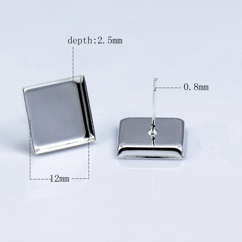 Beadsnice stud earring base earring bezel with square bezel setting for your jewelry making earring components wholesale ID 32229