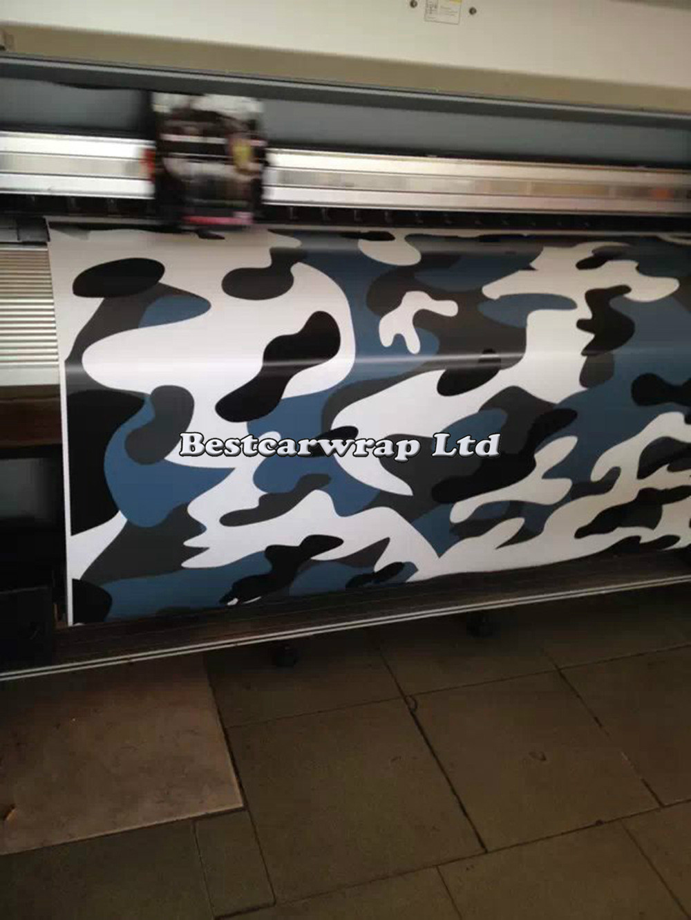 Blue White Camouflage Vinyl Car Wrap With Air Rlease Full Wrap Arctic Camo Wraps Motorcycle & Bike Wrap Cover 1.52 x 30m/Roll