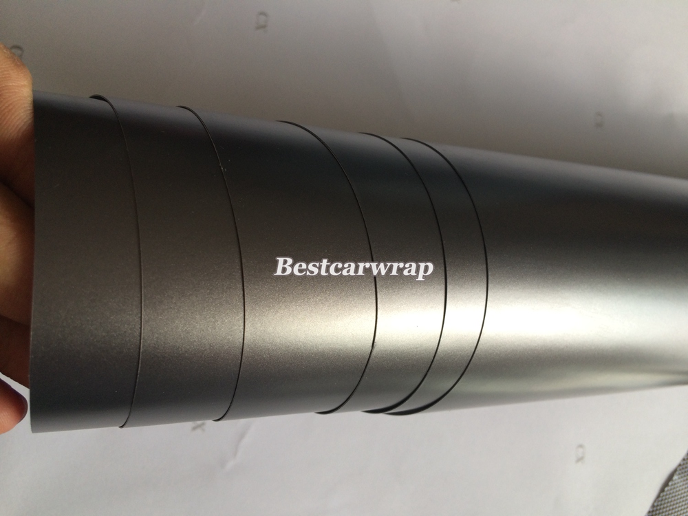 Premium Gunmetal Metallic Matte Grey Vinyl Wrap with Air Release Anthracite Matt Chrome Metallic Film Car Wrap Foil size 1.52x20m/Roll