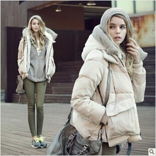Wholesale-Free Shipping 2015 New Women Winter Duck Down Coat  Dress Big Yards Casual Thick Down Jacket Short Paragraph Size XS-XXL