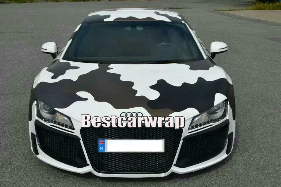 Pixel Camo Vinyl Car Wrap Film With Air Rlease DIY Arctic Snow Camouflage Car Sticker 1.52x30m/Roll 5x98ft