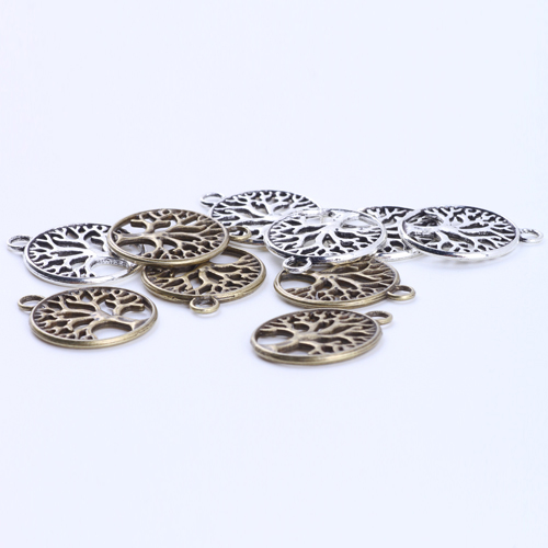 400pcslot antique bronze round life tree charm DIY ZAKKA retro jewelry accessories alloy metal pendant 4888w1960908