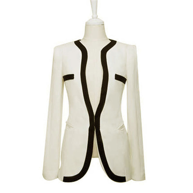 Zanzea 2015 New Fashion Blazer Suit Summer Autumn Women OL Slim Fit V Neck One Button Patchwork Blazer Femininas S-XL FG1511
