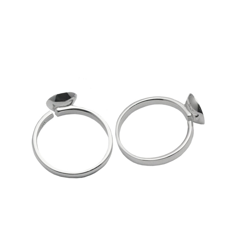 Beadsnice sterling silver ring blanks 10mm round ring setting handmade jewelry findings adjustable ring for female Christmas gift ID 32839