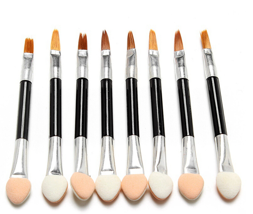 New 50 Pcs/ set Applicator Double-Ended Cosmetic Brushes Women Makeup Eyeshadow Eyeliner Sponge Lip Brush Set Disposable