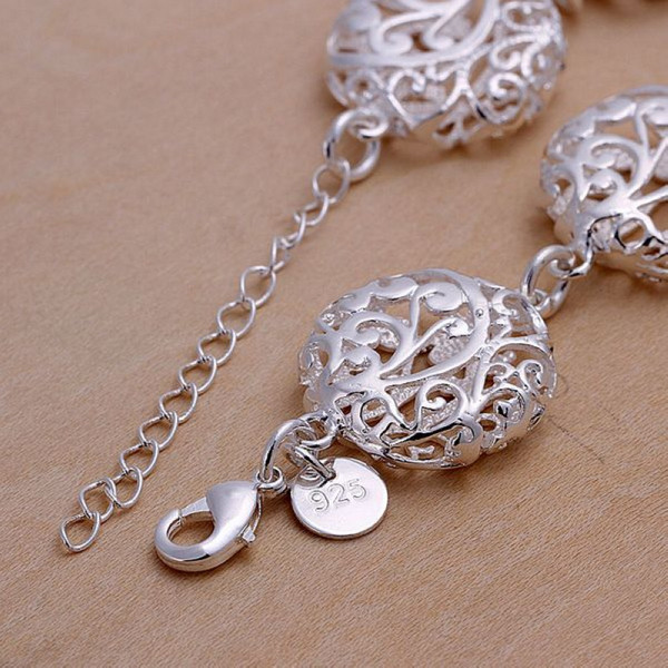 Hot sale best gift 925 silver Hollow flower bracelet series DFMCH235, Brand new sterling silver plate Chain link bracelets high grade